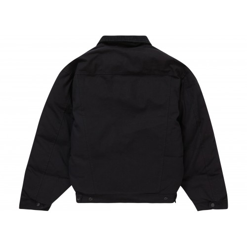 Оригинальный шмот Supreme Schott Canvas Down Trucker Jacket Black - 70см