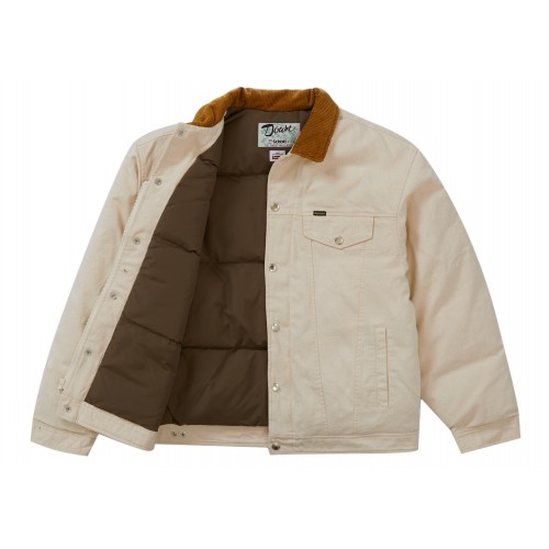 Оригинальный шмот Supreme Schott Canvas Down Trucker Jacket Natural - 70см