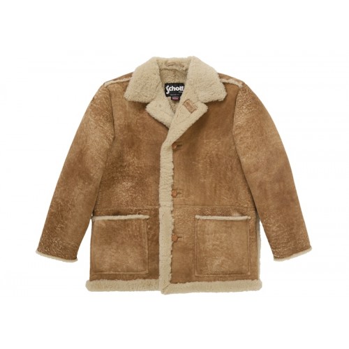 Supreme Schott Shearling Coat Tan