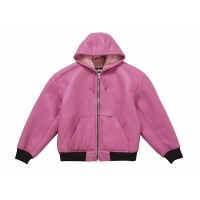 Supreme Schott Shearling Hooded Work Jacket Pink