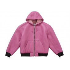 Supreme Schott Shearling Hooded Work Jacket Pink