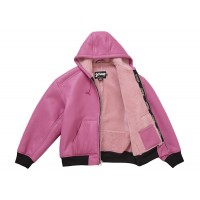 Supreme Schott Shearling Hooded Work Jacket Pink
