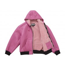 Supreme Schott Shearling Hooded Work Jacket Pink