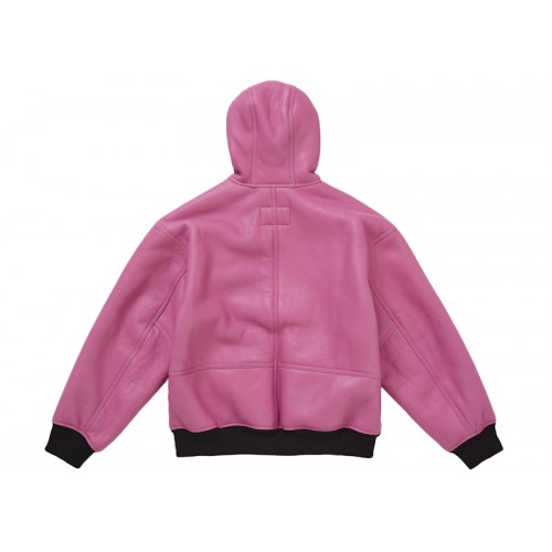 Supreme Schott Shearling Hooded Work Jacket Pink