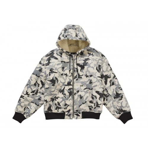 Supreme Schott Shearling Hooded Work Jacket Snow Camo