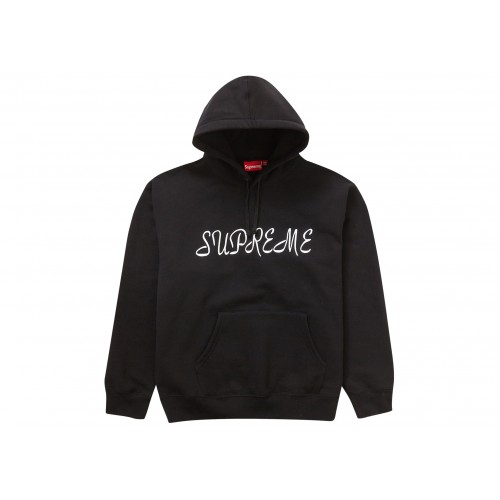 Оригинальный шмот Supreme Script Hooded Sweatshirt Black - 70см