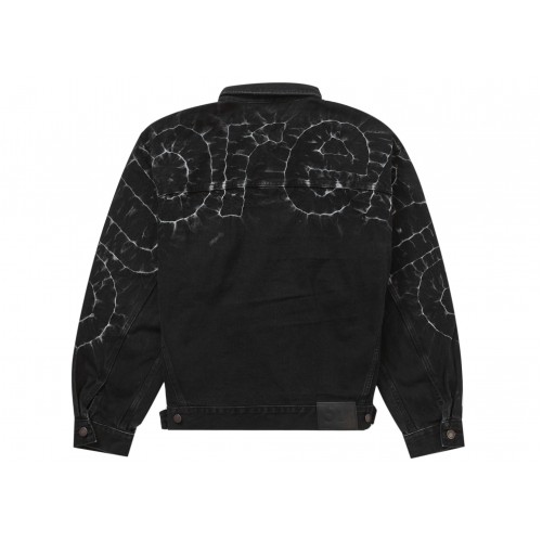 Оригинальный шмот Supreme Shibori Denim Trucker Jacket Black - 70см
