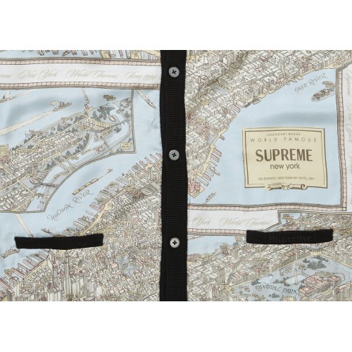 Оригинальный шмот Supreme Silk Map Cardigan Black