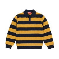 Supreme Small Box Sweater Polo Navy Stripe