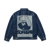 Supreme Smurfs Denim Trucker Jacket Blue