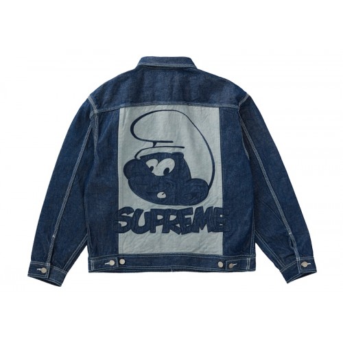 Supreme Smurfs Denim Trucker Jacket Blue