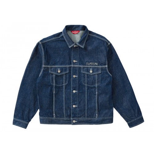 Supreme Smurfs Denim Trucker Jacket Blue