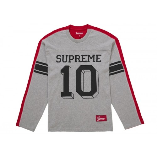 Supreme Split L/S Football Top Grey
