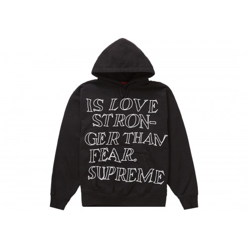 Оригинальный шмот Supreme Stronger Than Fear Hooded Sweatshirt Black