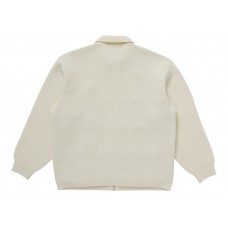 Supreme Studded Suede Zip Up Cardigan White