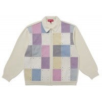 Supreme Studded Suede Zip Up Cardigan White