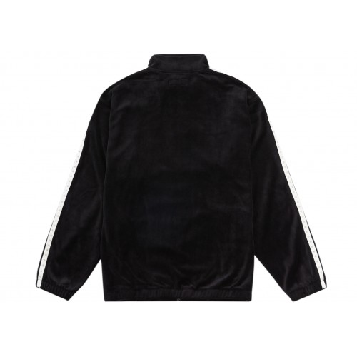 Оригинальный шмот Supreme Studded Velour Track Jacket Black - 70см