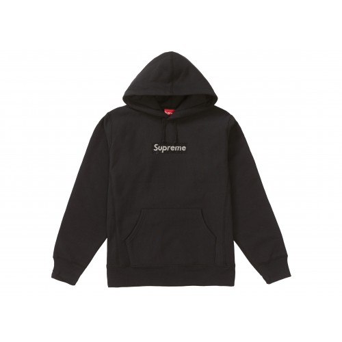 Оригинальный шмот Supreme Swarovski Box Logo Hooded Sweatshirt Black