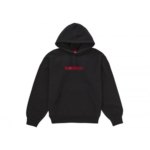 Supreme Swarovski Motion Logo Hooded Sweatshirt Black