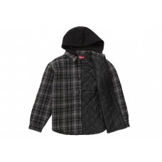 Supreme Tartan Flannel Hooded Shirt Black