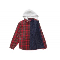 Supreme Tartan Flannel Hooded Shirt Red