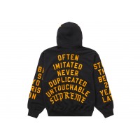 Supreme Team Flocked Hooded Sweatshirt Black