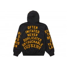 Supreme Team Flocked Hooded Sweatshirt Black