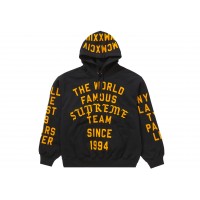 Supreme Team Flocked Hooded Sweatshirt Black
