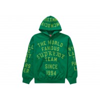 Supreme Team Flocked Hooded Sweatshirt Green