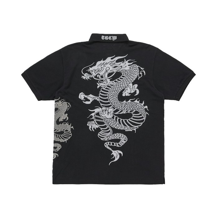 Поло Supreme The Great China Wall Dragon Polo Black Поло Supreme The Great China Wall Dragon Polo Black