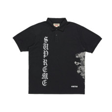 Supreme The Great China Wall Dragon Polo Black