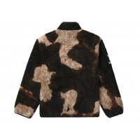 Supreme The North Face Bleached Denim Print Fleece Jacket Black