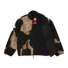 Supreme The North Face Bleached Denim Print Fleece Jacket Black