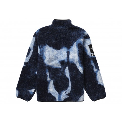 Оригинальный шмот Supreme The North Face Bleached Denim Print Fleece Jacket Indigo - 70см