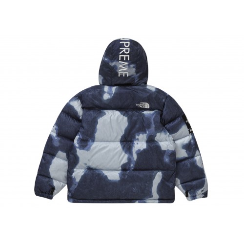Оригинальный шмот Supreme The North Face Bleached Denim Print Nuptse Jacket Indigo - 70см