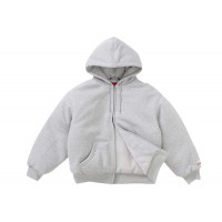 Supreme The North Face Down Filled Zip Up Hooded Sweatshirt Heather Grey