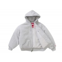 Supreme The North Face Down Filled Zip Up Hooded Sweatshirt Heather Grey