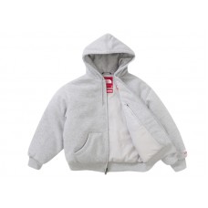 Supreme The North Face Down Filled Zip Up Hooded Sweatshirt Heather Grey