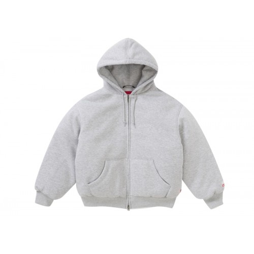 Supreme The North Face Down Filled Zip Up Hooded Sweatshirt Heather Grey