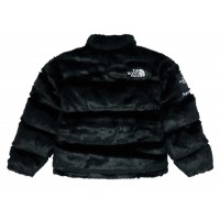 Supreme The North Face Faux Fur Nuptse Jacket Black