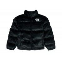 Supreme The North Face Faux Fur Nuptse Jacket Black