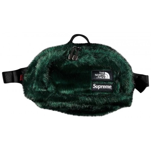 Supreme x The North Face Faux Fur Waist Bag Green