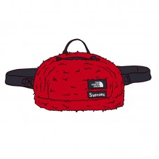 Supreme The North Face Faux Fur Waist Bag Red