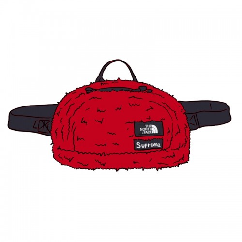 Supreme The North Face Faux Fur Waist Bag Red