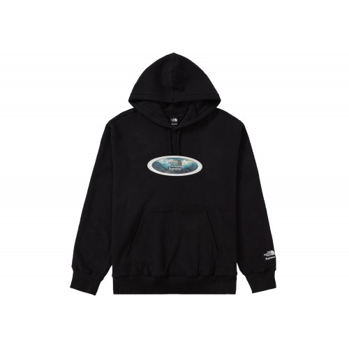 Оригинальный шмот Supreme The North Face Lenticular Mountains Hooded Sweatshirt Black