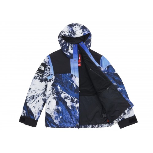Оригинальный шмот Supreme The North Face Mountain Parka Blue/White - 70см