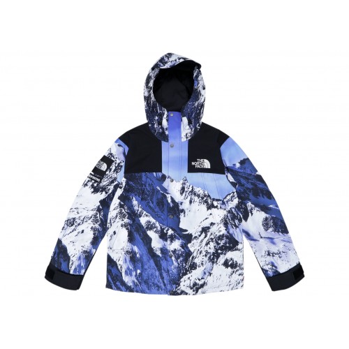 Оригинальный шмот Supreme The North Face Mountain Parka Blue/White - 70см