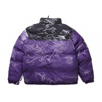 Supreme The North Face Printed Nuptse Trompe Loeil Jacket Purple
