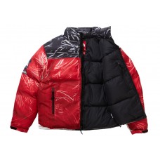 Supreme The North Face Printed Nuptse Trompe Loeil Jacket Red