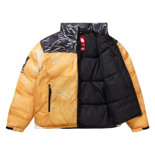 Оригинальный шмот Supreme The North Face Printed Nuptse Trompe Loeil Jacket Yellow - 70см
